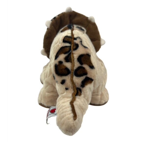 Ganz Webkinz Triceratops Dinosaur Plush Toy Beige Brown Spotted HM422 - Picture 4 of 8